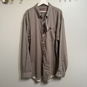 Cinch Men's FR WRX Long Sleeve Work Shirt Button Up Tan Flame Resistant Cat 2 XL